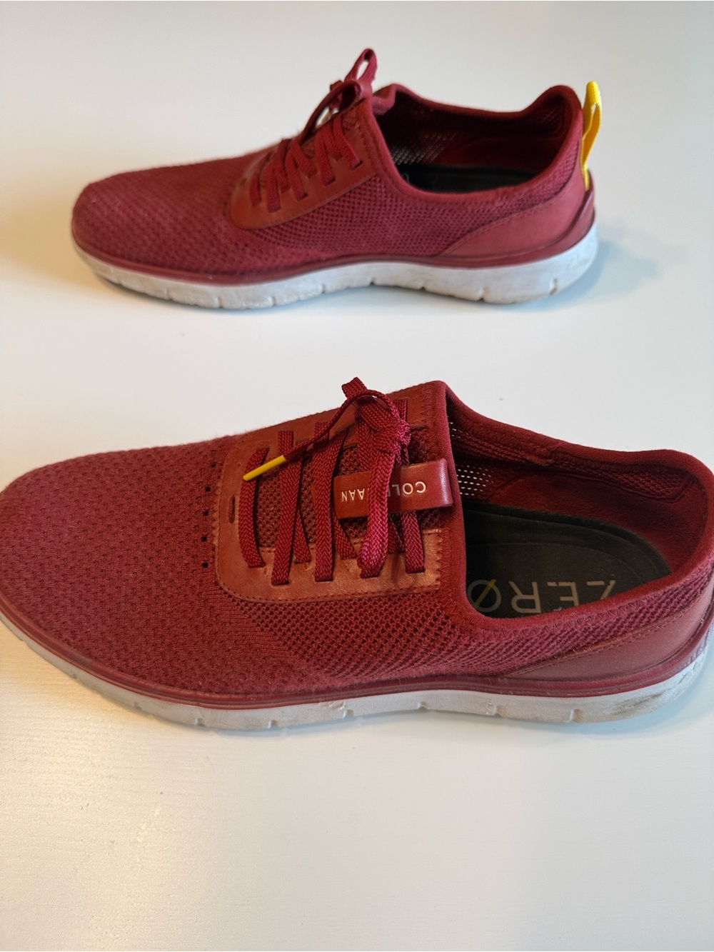 Cole Haan Men's Knit Generation Zerogrand Sneakers in Red Burgundy Sz 12 - Picture 3 of 7